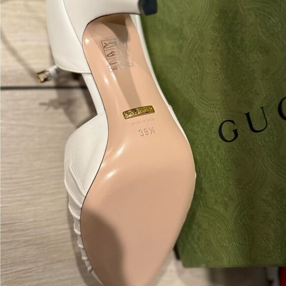 New with box Gucci Rose Peep Toe heels size 39.5 - Picture 9 of 9